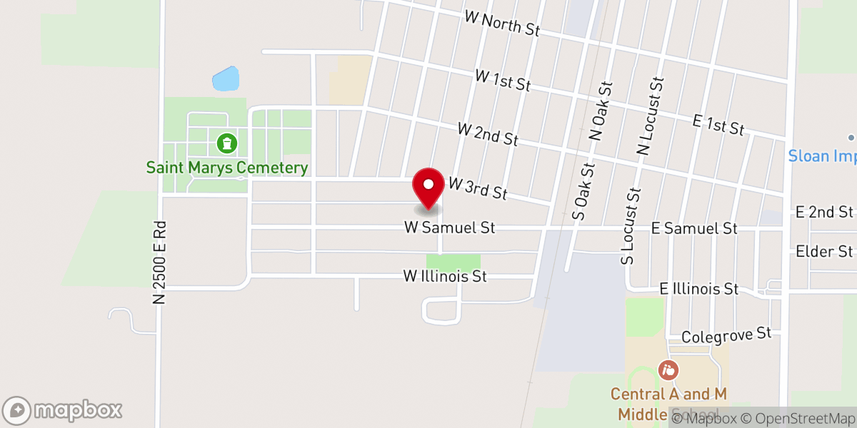 Map showing location of Assumption Christian Church Parsonage