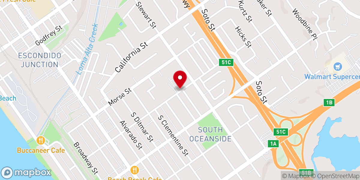 Map showing location of Iglesia Perla del Pacifico