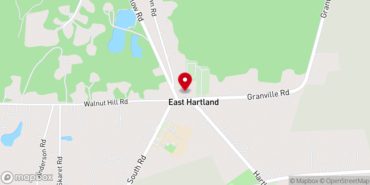 Map showing location of First Church of Hartland