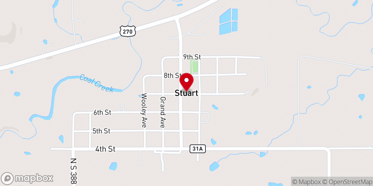 Map showing location of Baptist Church of Ashland