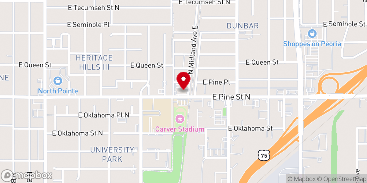 Map showing location of Galilee Baptist Church