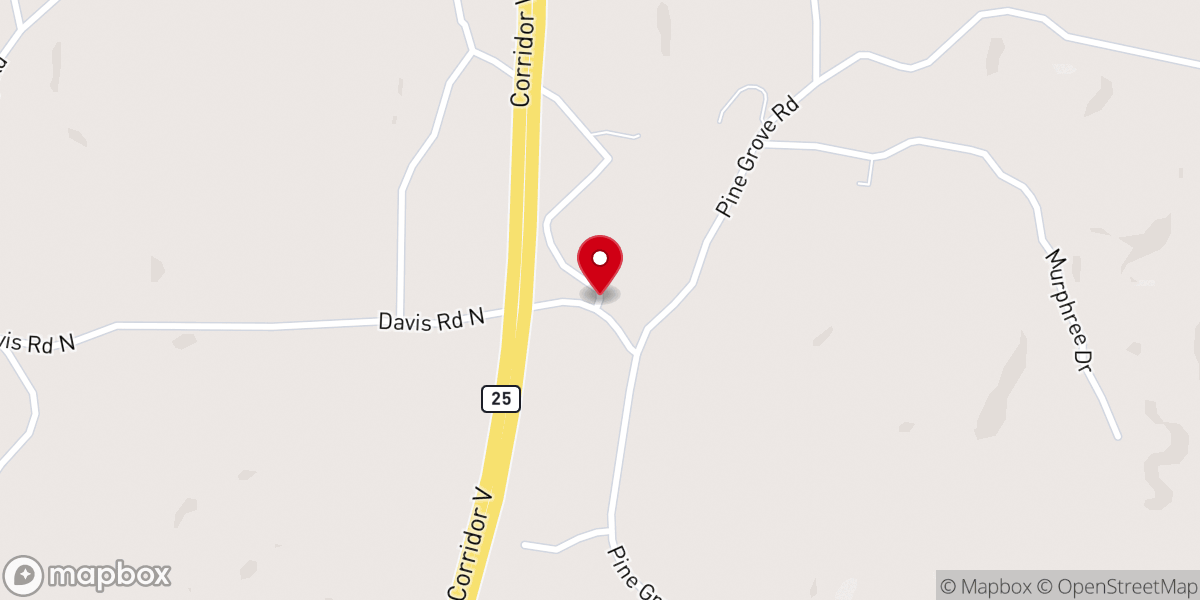 Map showing location of Pine Grove Ch of Christ