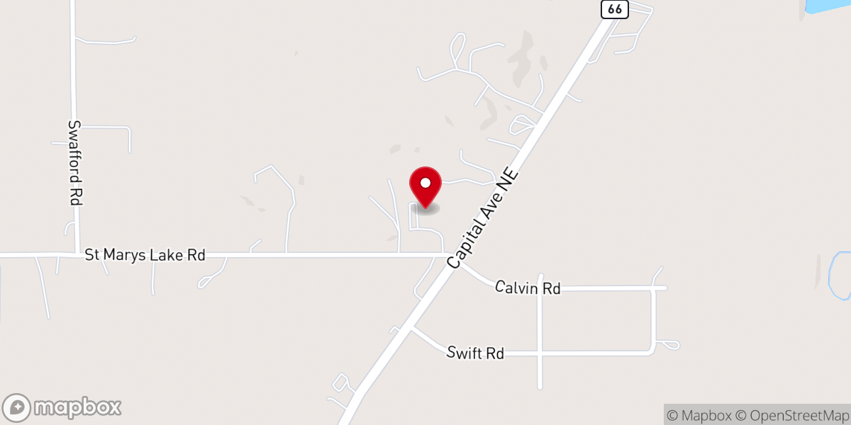 Map showing location of Pennfield Presbyterian Church