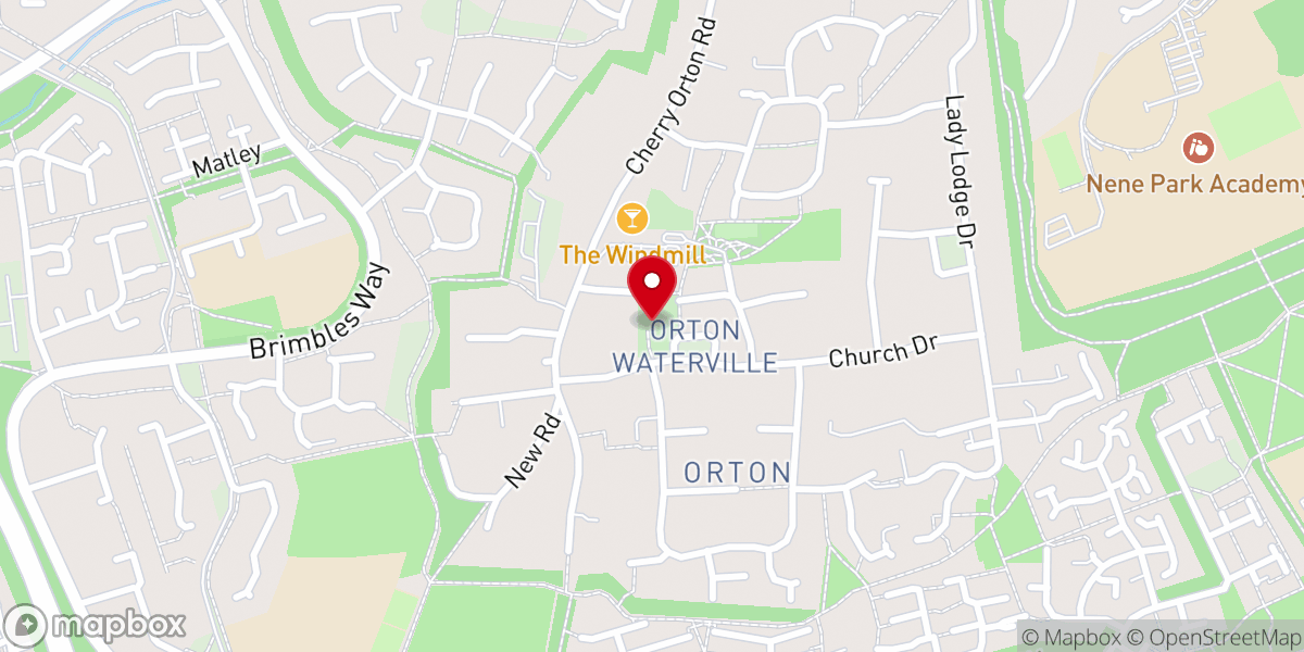 Map showing location of St Mary's Church, Orton Waterville