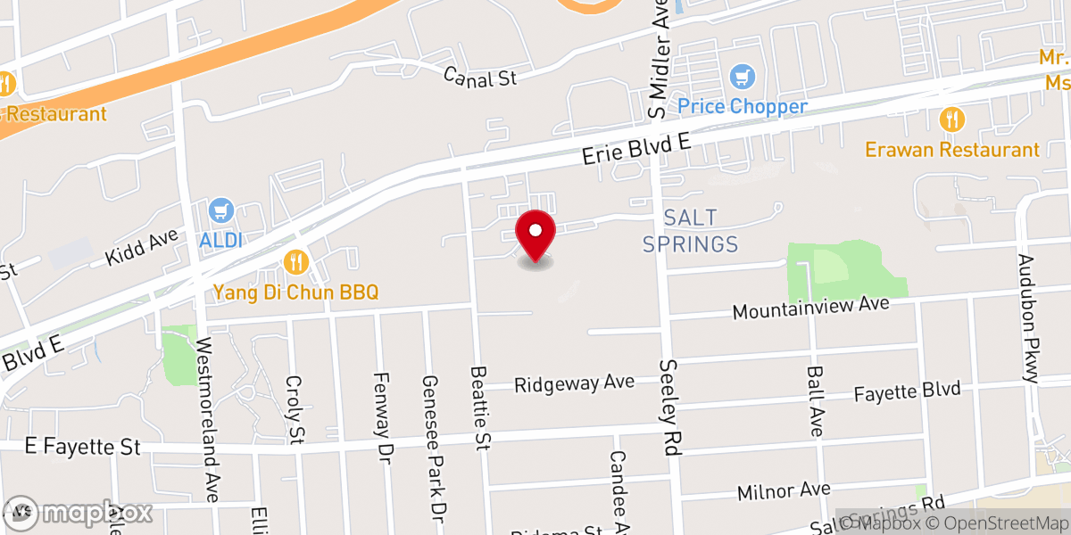 Map showing location of Bethany Baptist Church