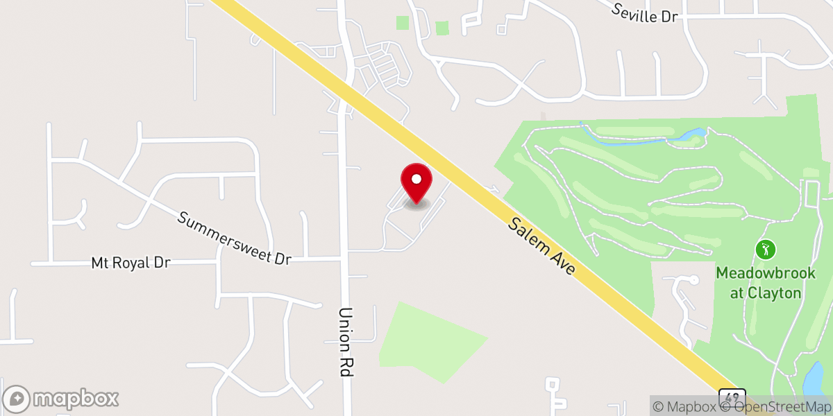 Map showing location of Crestview Baptist Church