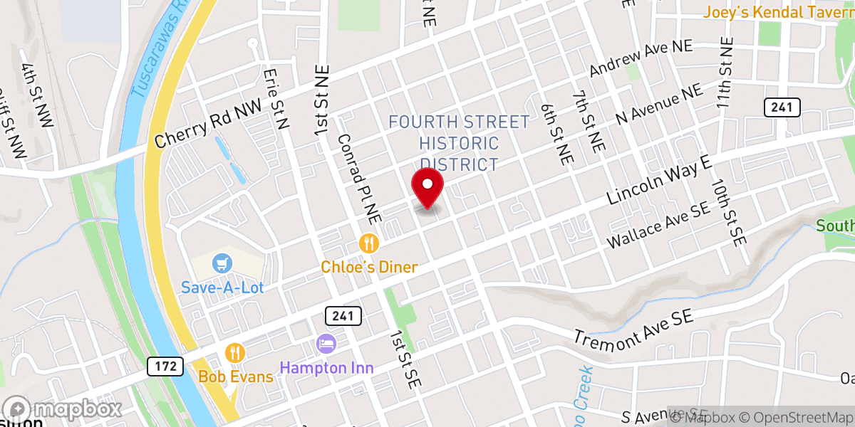 Map showing location of Tree of Life Church