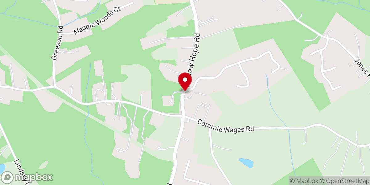 Map showing location of New Hope Road Church of Christ