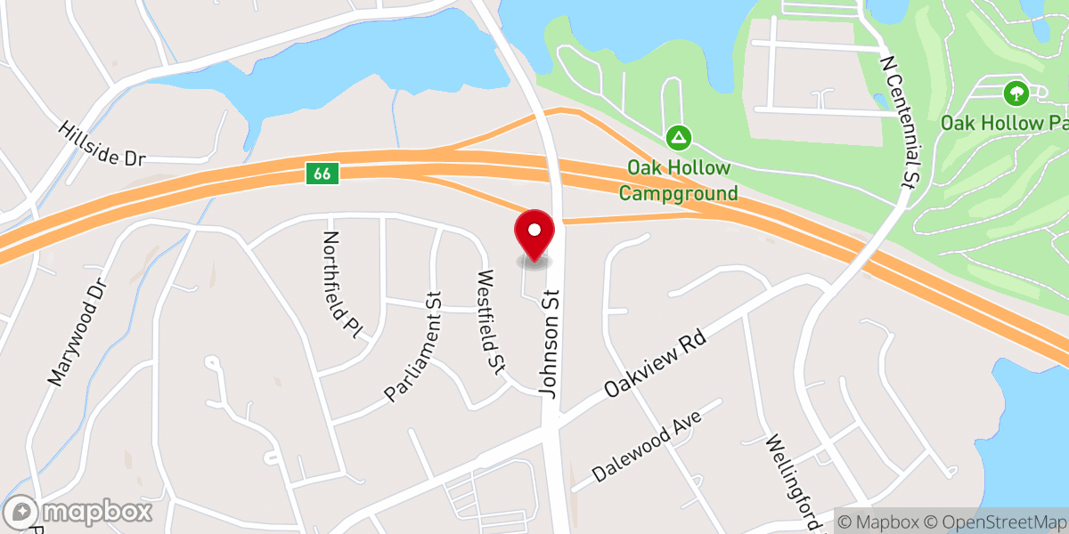 Map showing location of Korean American Presbyterian Church of Greensboro