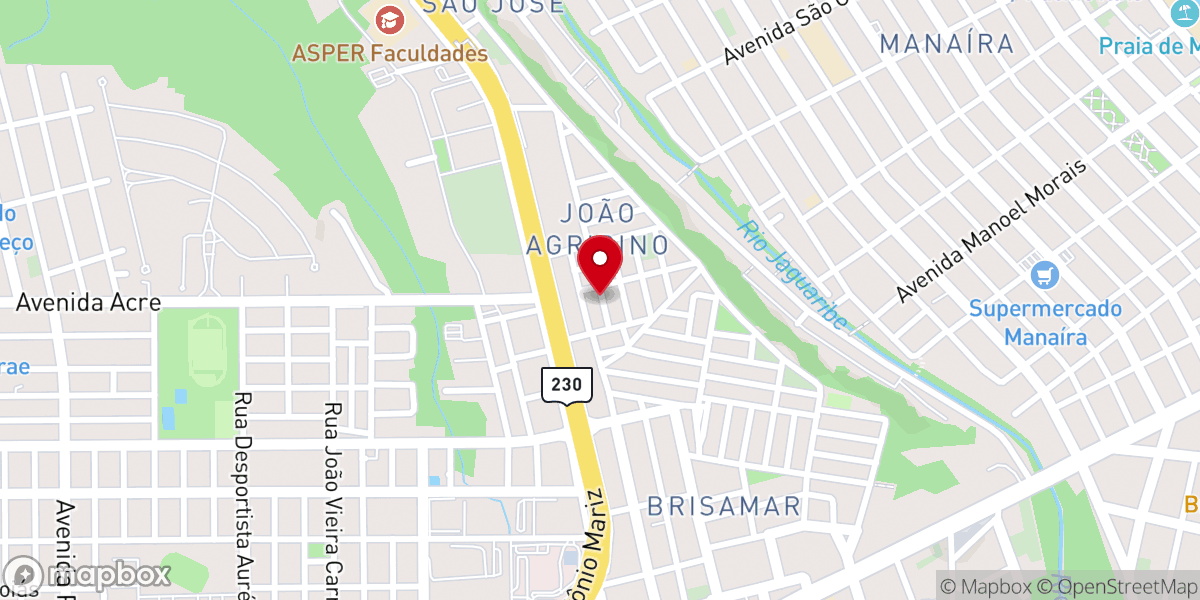 Map showing location of Primeira Igreja Batista do João Agripino