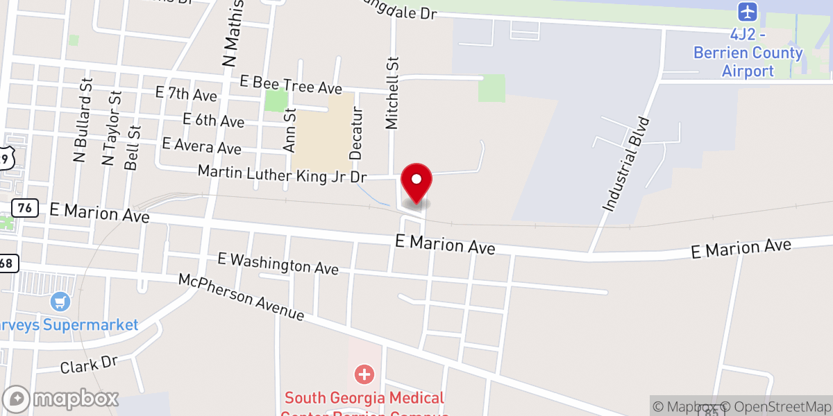 Map showing location of Baker Chapel