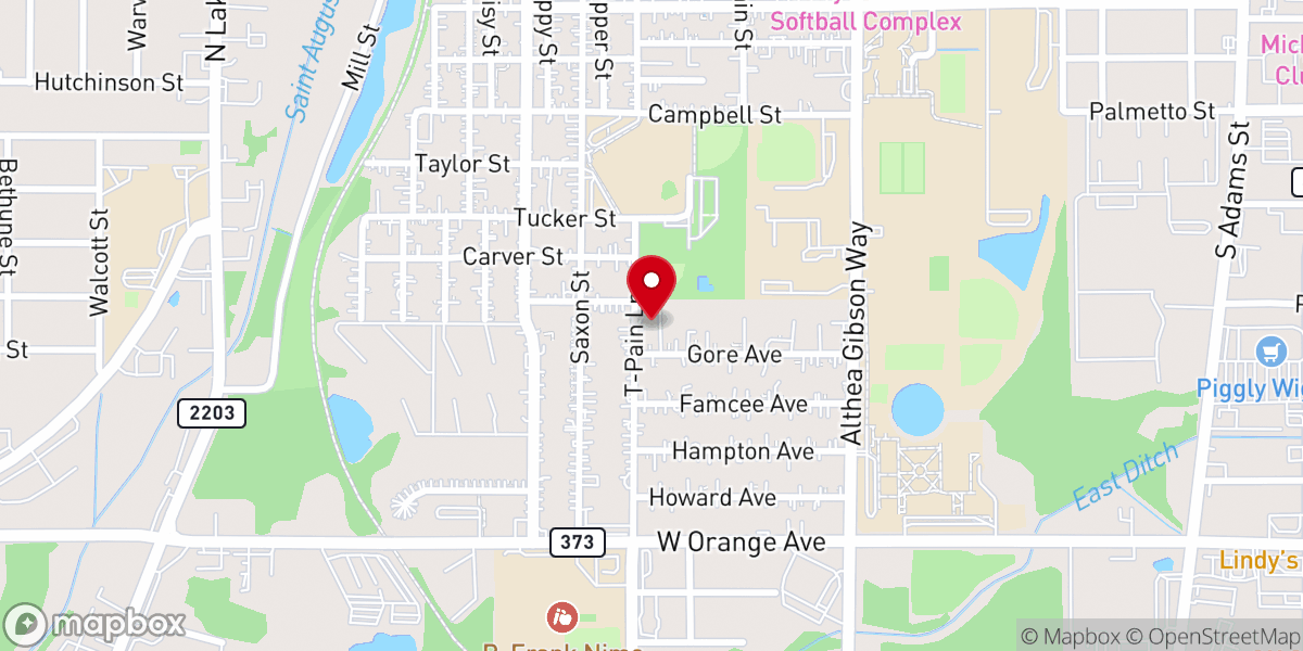 Map showing location of Trinity United Presbyterian Church
