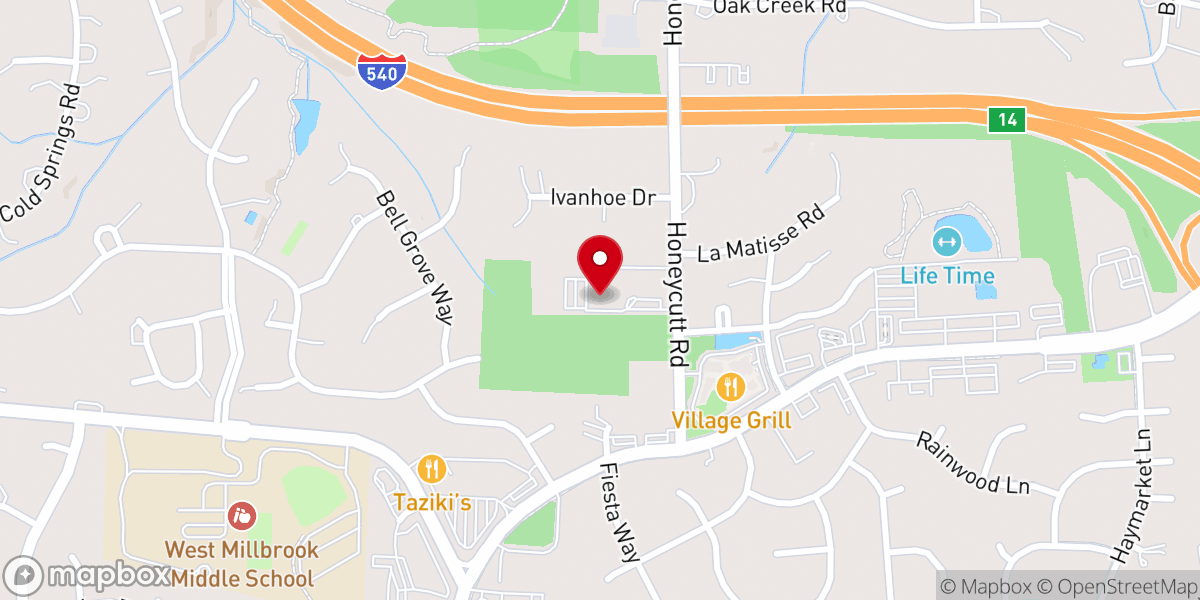 Map showing location of North Raleigh United Methodist Preschool
