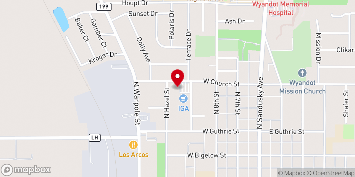 Map showing location of NAPA Auto Parts - Upper Sandsky