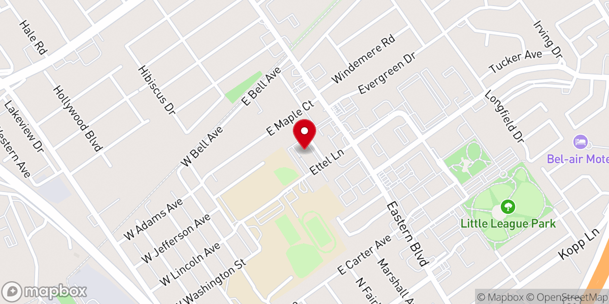 Map showing location of First Southern Baptist Church