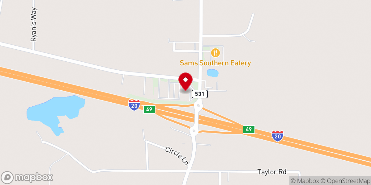 Map showing location of Love's Travel Stop