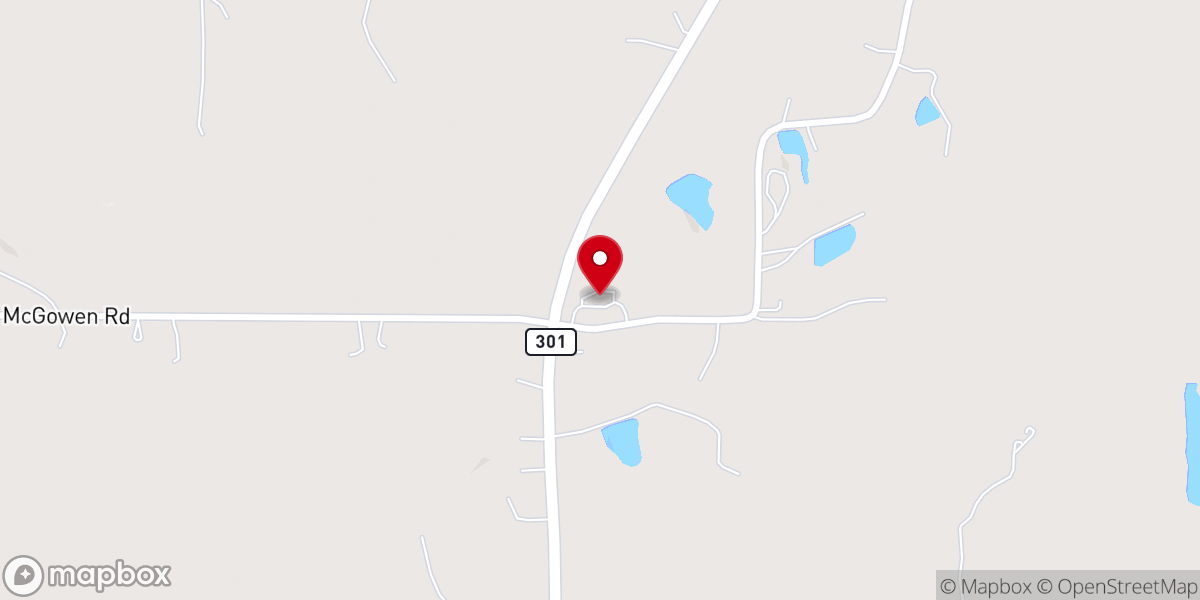 Map showing location of First Baptist Church of Days