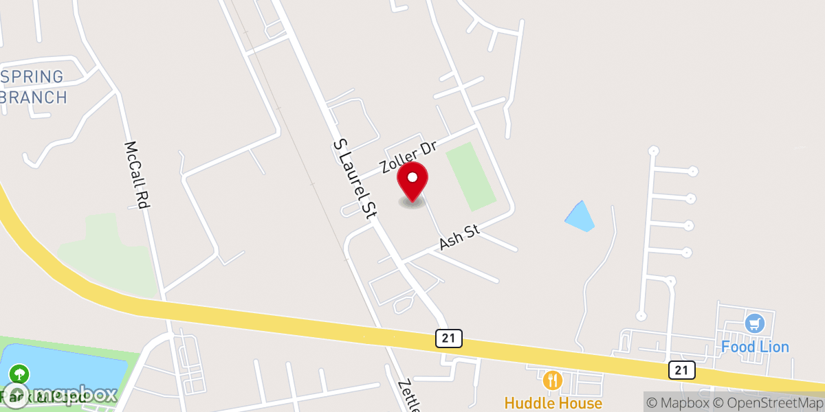 Map showing location of Effingham Methodist Campground