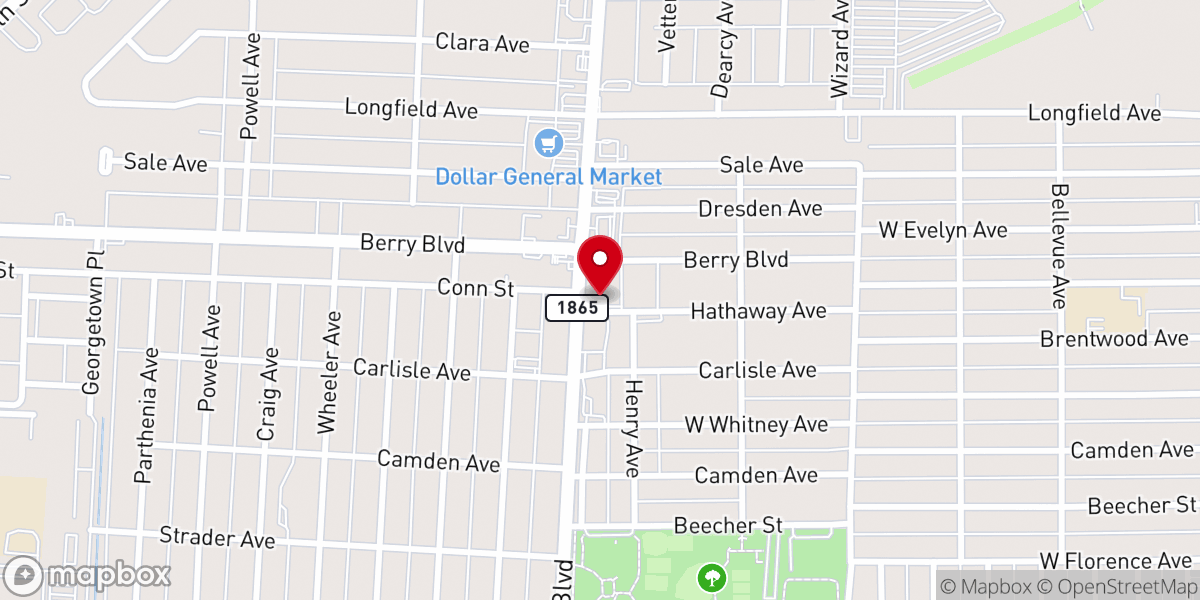 Map showing location of Most Blessed Sacrament Catholic Church