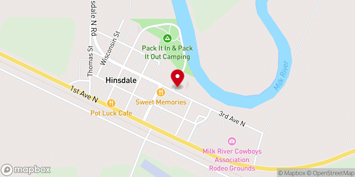 Map showing location of Hinsdale Lutheran Church