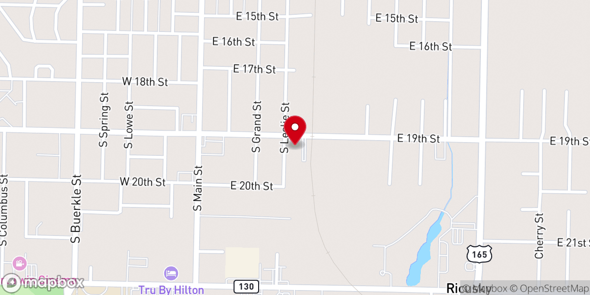 Map showing location of Southside Baptist Church
