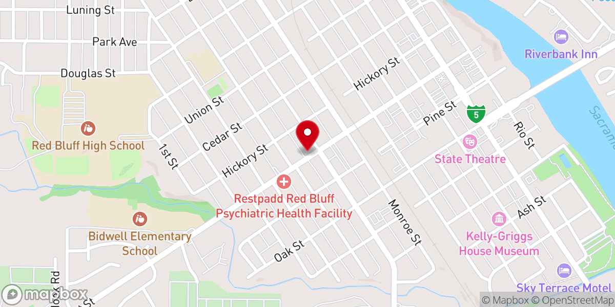 Map showing location of Hoyt-Cole Chapel of the Flowers