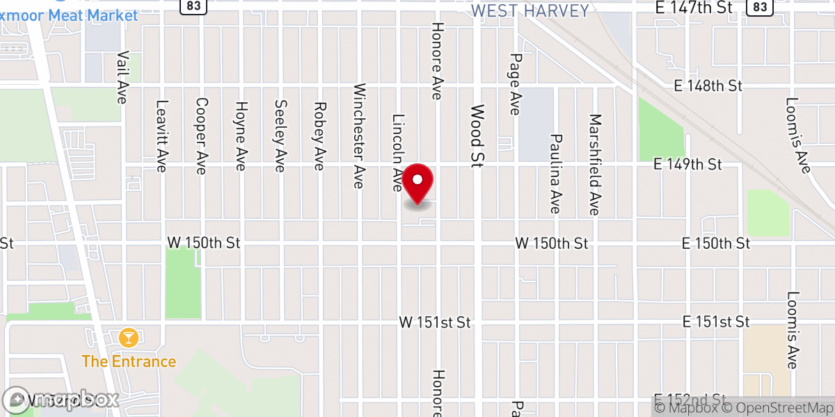 Map showing location of Bethel Gospel Tabernacle Church