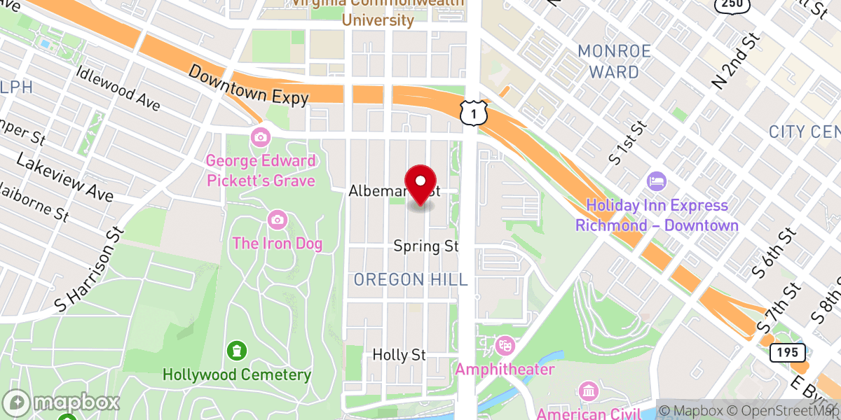 Map showing location of Oregon Hill Baptist Center