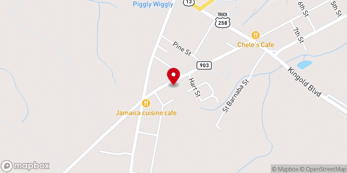 Map showing location of Mt Pleasant Holy Church