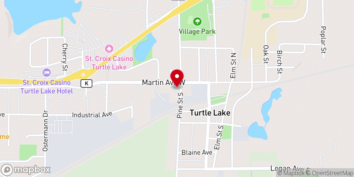 Map showing location of Zion Evangelical Lutheran Church