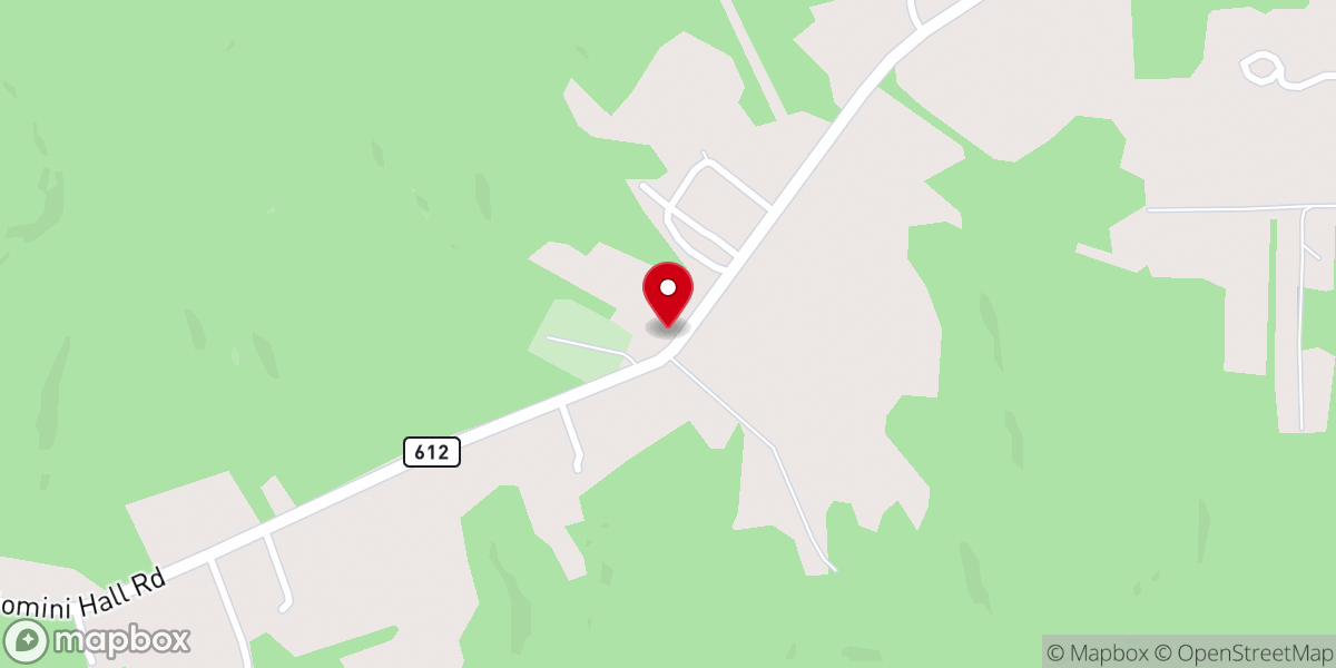 Map showing location of Potomac Baptist Church
