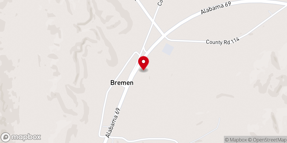 Map showing location of Bremen Missionary Baptist Church