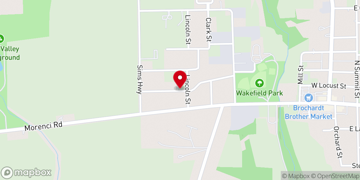 Map showing location of The Morenci Senior Center