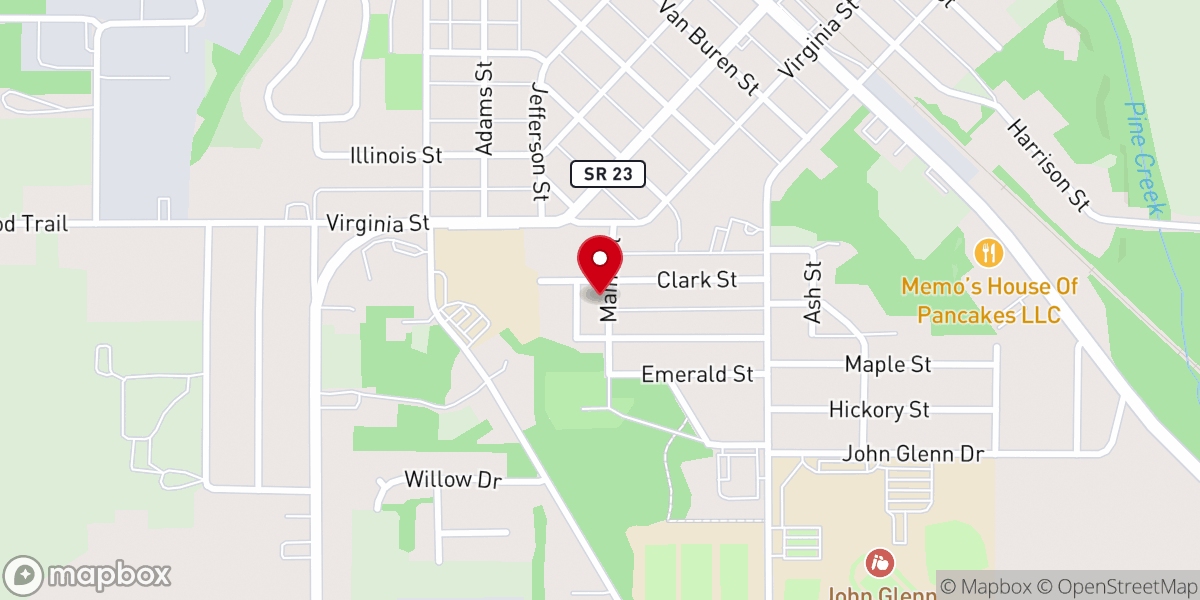Map showing location of Antioch Baptist Church