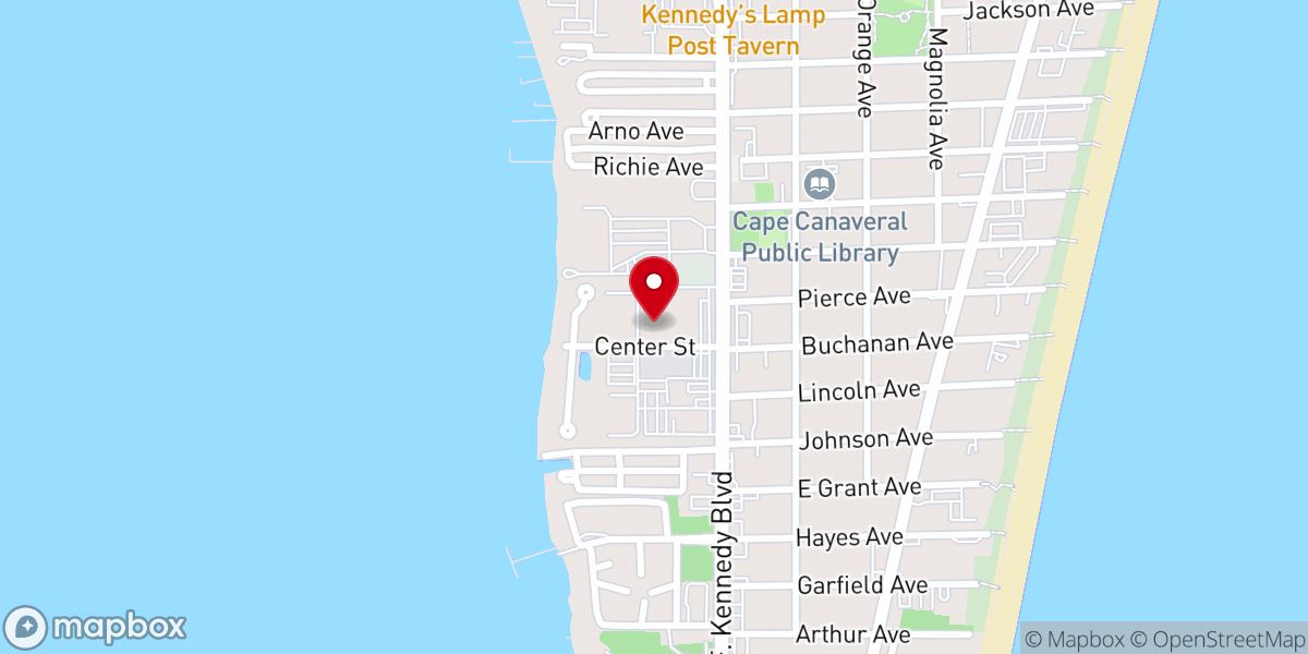 Map showing location of Calvary Chapel Cape Canaveral