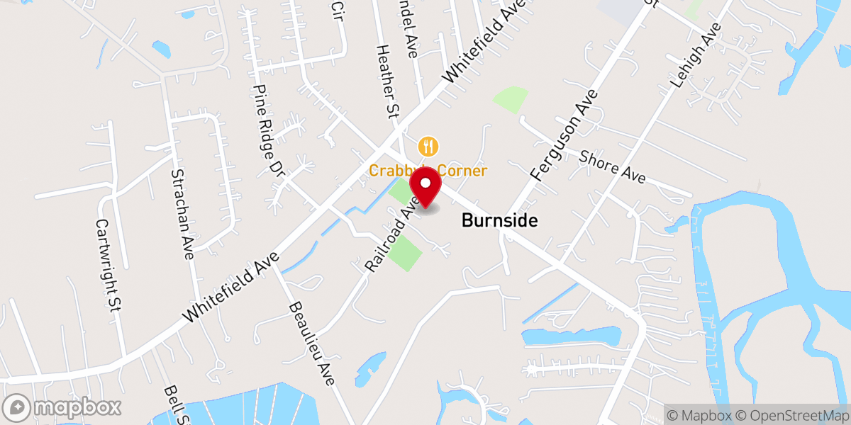 Map showing location of First Beaulah Baptist Church