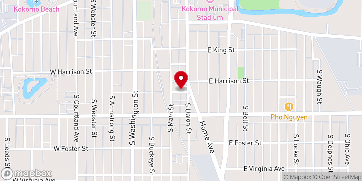 Map showing location of Main St United Methodist Church
