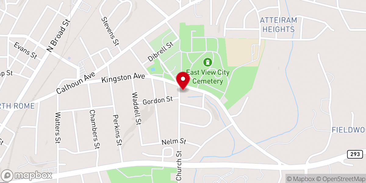 Map showing location of Solid Holy Rock Church