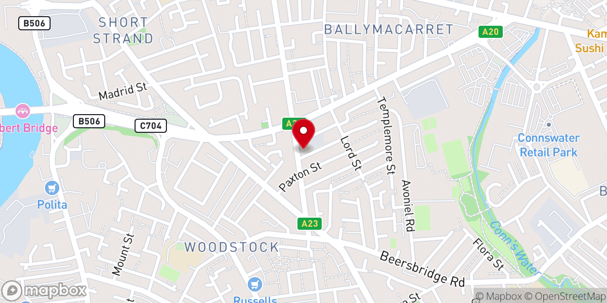 Map showing location of Iron Hall Evangelical Church