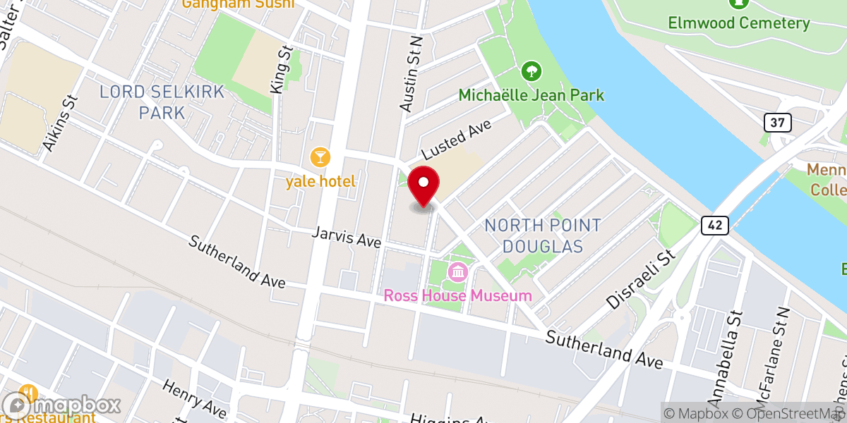 Map showing location of St. Andrews Ukrainian Catholic Church