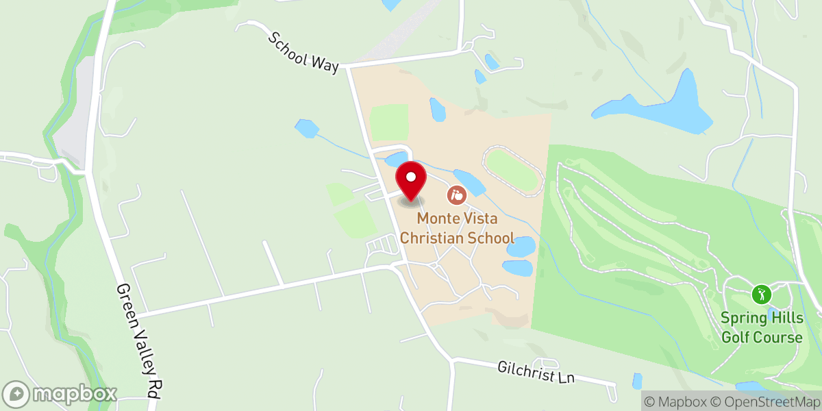 Map showing location of Don Price Performing Arts Chapel at Monte Vista Christian School
