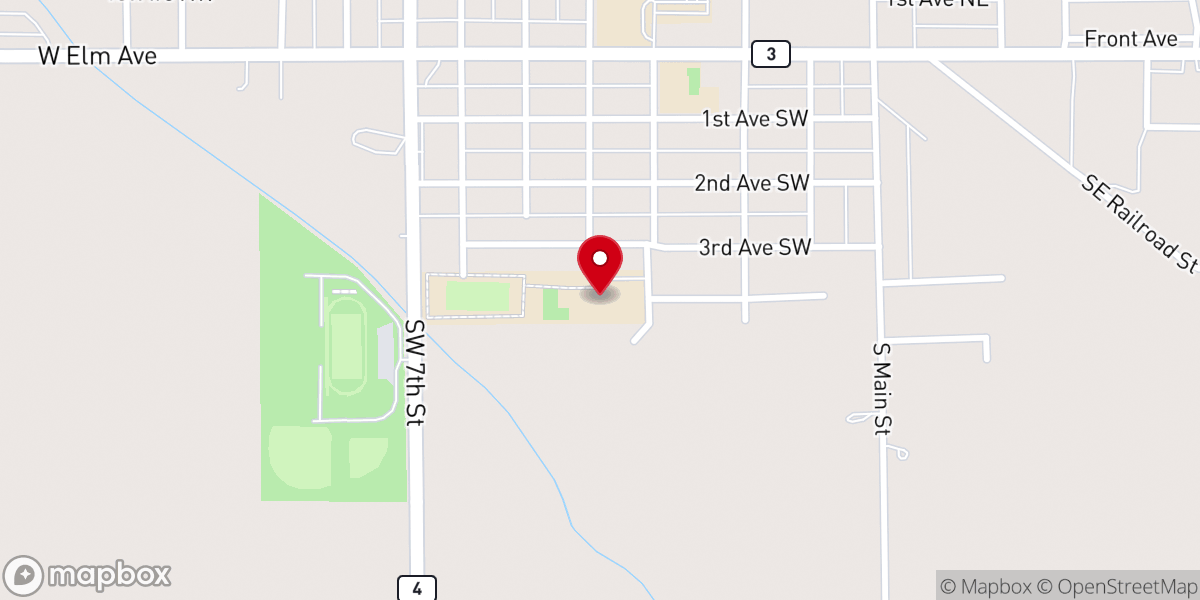 Map showing location of Pocahontas Catholic School