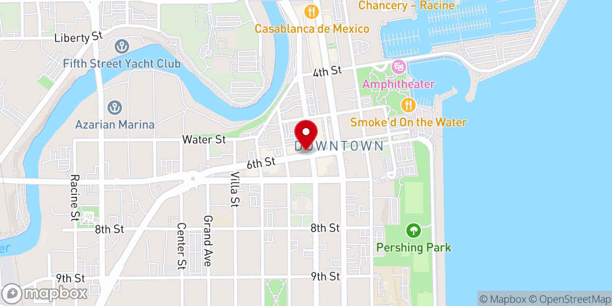 Map showing location of Christian Science Church, Racine, WI