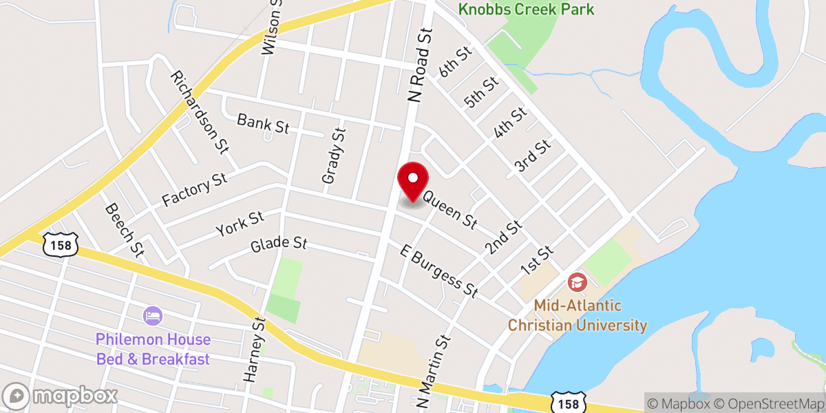 Map showing location of Blackwell Memorial Baptist Church
