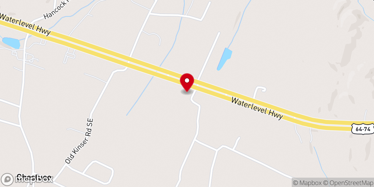 Map showing location of Shenandoah Baptist Church and Academy