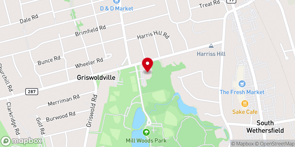 Map showing location of Wethersfield United Methodist Church