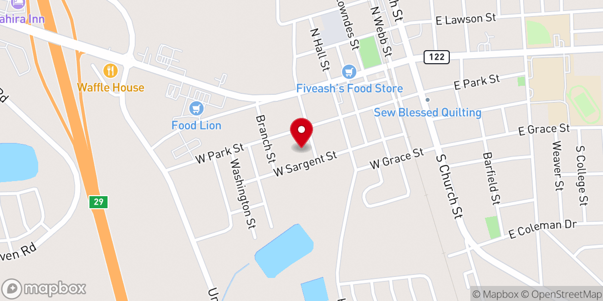 Map showing location of Newsome Street Church-Christ