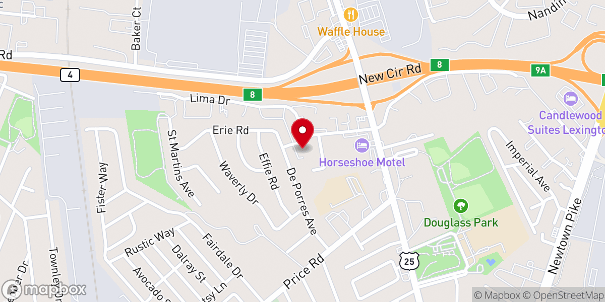 Map showing location of Bluegrass United Church of Christ