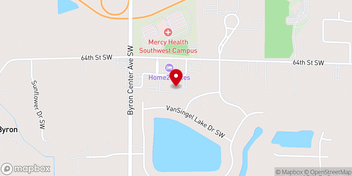 Map showing location of The Oaks at Byron Center