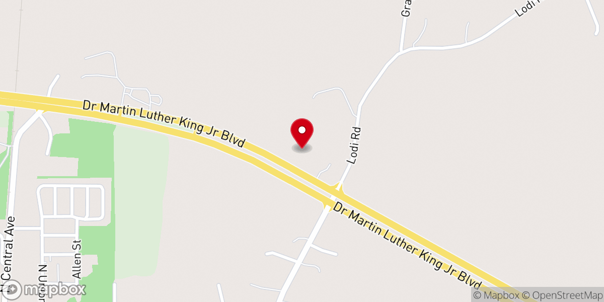 Map showing location of New Birth Church of God in Christ